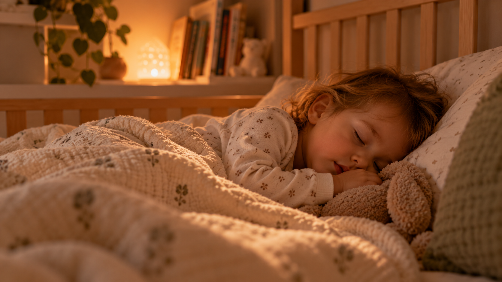 Infant dormint entre mantes i joguines